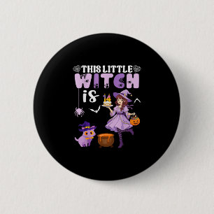 Badge Rond 5 Cm Cette petite sorcière a 14 ans d'anniversaire