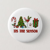 Badge Rond 5 Cm Cette Saison Joyeux Noël (Devant)