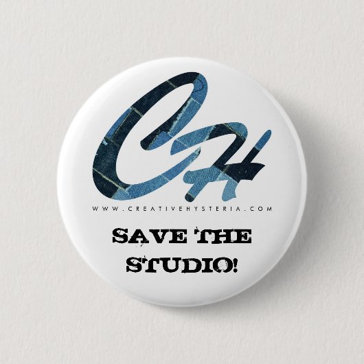 BADGE ROND 5 CM CH-SAVE LE BLEU DU STUDIO BUTTON-DENIM (Devant)