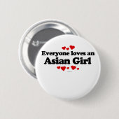 Badge Rond 5 Cm Chacun aime un T-shirt asiatique de fille (Devant & derrière)