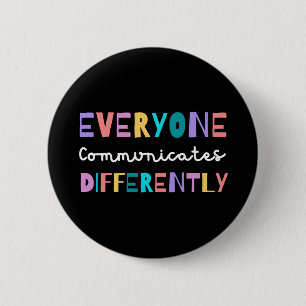 Badge Rond 5 Cm Chacun communique une Sensibilisation sur l'autism