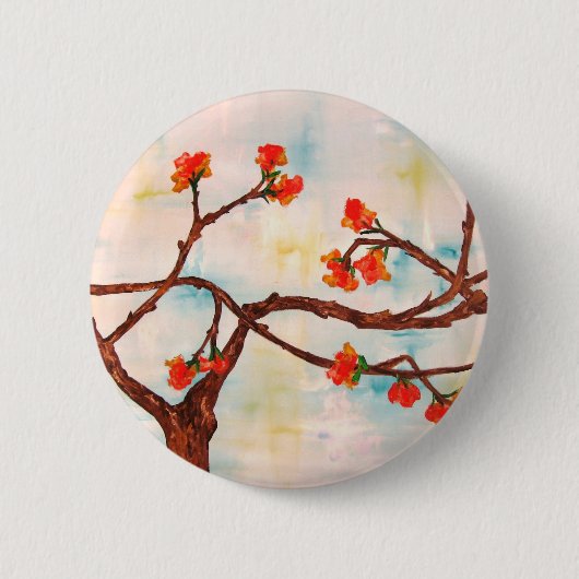 Badge Rond 5 Cm Chaîne de fleur (Devant)