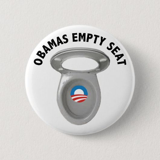 Badge Rond 5 Cm Chaise vide d'Obama - siège des toilettes (Devant)