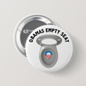 Badge Rond 5 Cm Chaise vide d'Obama - siège des toilettes (Devant & derrière)