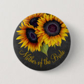 Badge Rond 5 Cm Chalet de tournesol rustique mère de la mariée (Devant)