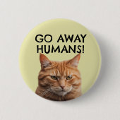 Badge Rond 5 Cm Chaleureux avec le chat, pas d'Humains (Devant)