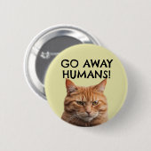 Badge Rond 5 Cm Chaleureux avec le chat, pas d'Humains (Devant & derrière)