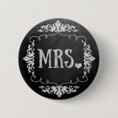Badge Rond 5 Cm Chalkboard Mariage "Mme" Épingle de bouton (Devant)