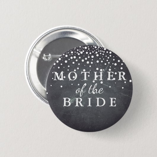 Badge Rond 5 Cm Chalkboard Parties scintillant Mère du Mariage de (Devant & derrière)