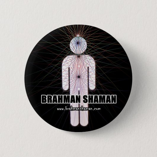 Badge Rond 5 Cm CHAMAN de BRAHMAN - bouton de Chakra (Devant)