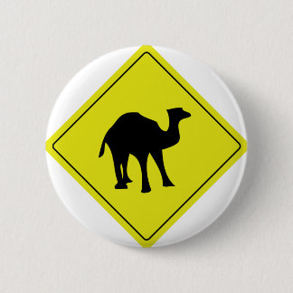 Badge Rond 5 Cm chameau australien jaune panneau routier