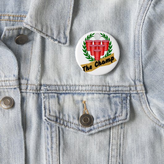 Badge Rond 5 Cm Champ Beer Pong (En situation)
