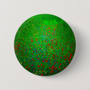 Badge Rond 5 Cm Champ de pavot Gustav Klimt