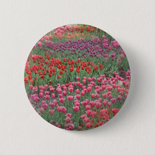 Badge Rond 5 Cm Champ De Tulipes (Devant)