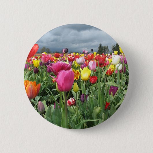 Badge Rond 5 Cm Champ de tulipes (Devant)