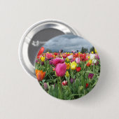 Badge Rond 5 Cm Champ de tulipes (Devant & derrière)