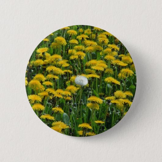 Badge Rond 5 Cm Champ jaune des pissenlits dans l'écoulement (Devant)