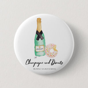 Badge Rond 5 Cm Champagne et bouton d'aquarelle de butées torique