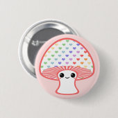 Badge Rond 5 Cm Champignon de coeur de Kawaii (Devant & derrière)