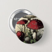 Badge Rond 5 Cm Champignon de Muscarius d'agaricus (Devant & derrière)