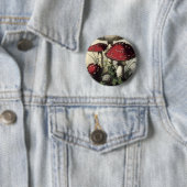 Badge Rond 5 Cm Champignon de Muscarius d'agaricus (En situation)