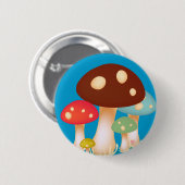 Badge Rond 5 Cm Champignons (Devant & derrière)