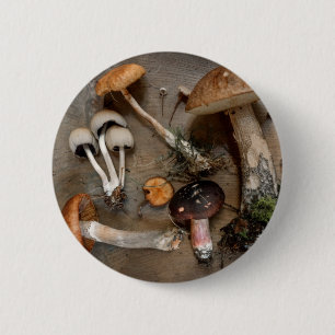 Badge Rond 5 Cm Champignons amoureux