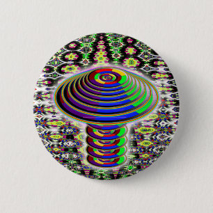 Badge Rond 5 Cm Champignons arc-en-ciel - Géométrique