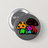 Badge Rond 5 Cm champignons d'amusement (Devant & derrière)