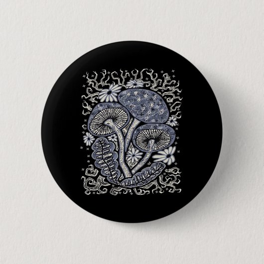Badge Rond 5 Cm Champignons Et Whimsigoth (Devant)