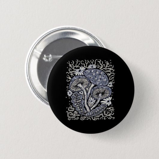 Badge Rond 5 Cm Champignons Et Whimsigoth (Devant & derrière)