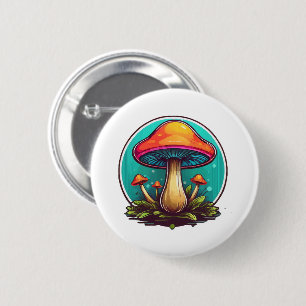 Badge Rond 5 Cm Champignons magiques colorés