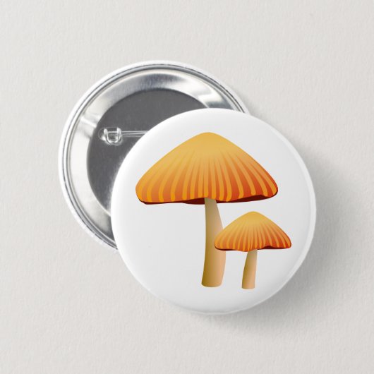 Badge Rond 5 Cm Champignons oranges (Devant & derrière)