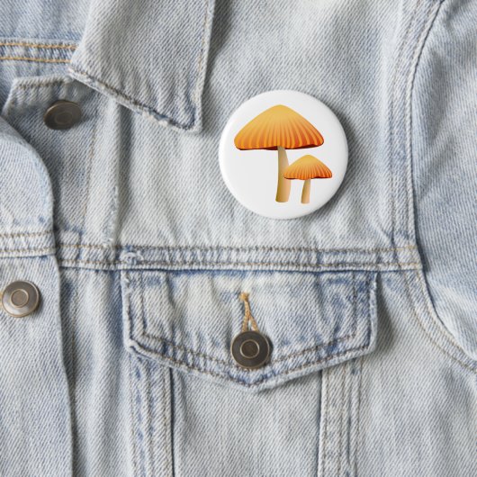 Badge Rond 5 Cm Champignons oranges (En situation)