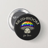 Badge Rond 5 Cm Champignons Pour L'Amour - Champignons Punny LGBTQ (Devant & derrière)