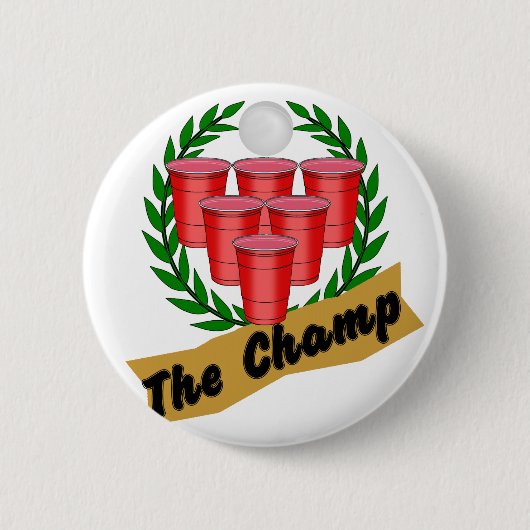 Badge Rond 5 Cm Champion de Beer Pong (Devant)