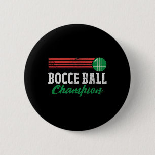 Badge Rond 5 Cm Champion de Bocce Byll Joueur de Bocci Italien Cha