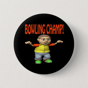 Badge Rond 5 Cm Champion de bowling