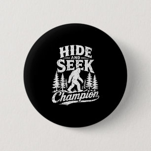 Badge Rond 5 Cm Champion de cache-cache bigfoot sasquatch vintage