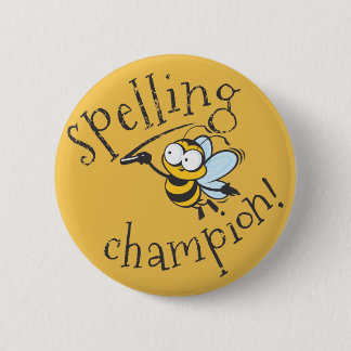 Badge Rond 5 Cm Champion de concours d'orthographe