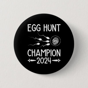 Badge Rond 5 Cm Champion de la chasse aux oeufs Drôle Papa Pâques 