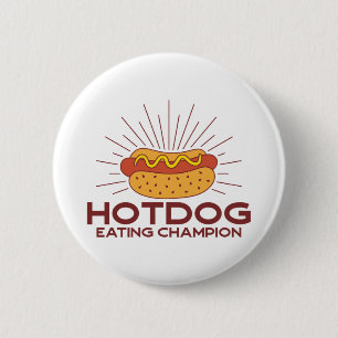 Badge Rond 5 Cm Champion de la mangeoire Hotdog