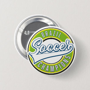 Badge Rond 5 Cm Champion du Brésil de football