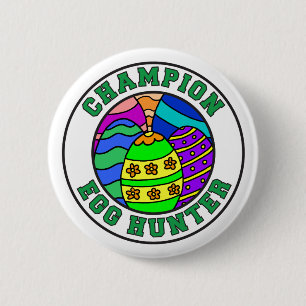 Badge Rond 5 Cm Champion Egg Hunter Easter Egg Hunt