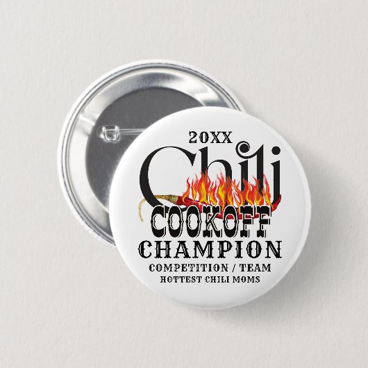 Badge Rond 5 Cm Champion Rustic Chili Cook Off Team (Devant & derrière)