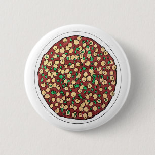 Badge Rond 5 Cm Chana Masala Chole Indien nourriture Plat de pois 