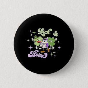 Badge Rond 5 Cm Chance Et Botox Drôle Shamrock Infirmière Injecteu