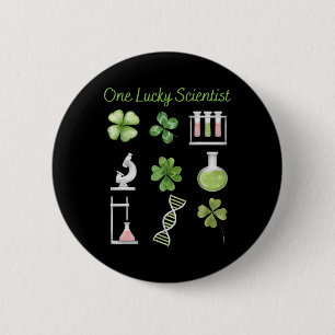 Badge Rond 5 Cm Chanceux d'être béchers de science chimie scientif