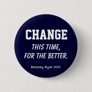 Badge Rond 5 Cm "Changement. Cette fois, pour le meilleur." Bouton