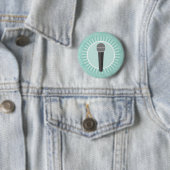 Badge Rond 5 Cm Chanteur Fun Turquoise Swirl (En situation)